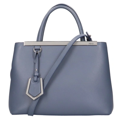 Fendi 2jours Blue Leather Shoulder Bag ()