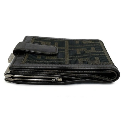 Fendi Zucca Brown Leather Wallet  ()