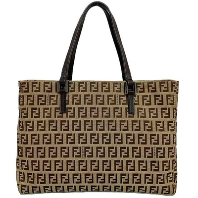 Fendi Zucchino Brown Canvas Tote Bag ()