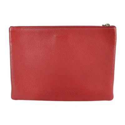 Gucci Animalier Red Leather Clutch Bag ()