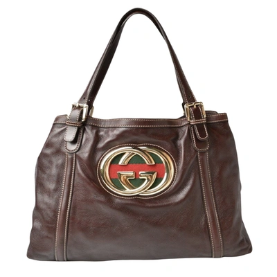 Gucci Brown Leather Tote Bag ()