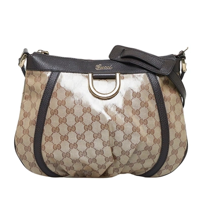 Gucci Gg Crystal Beige Canvas Shoulder Bag ()
