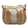 GUCCI GUCCI GG CRYSTAL BROWN CANVAS SHOULDER BAG (PRE-OWNED)