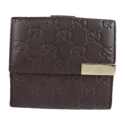 Gucci Ssima Brown Leather Wallet  ()