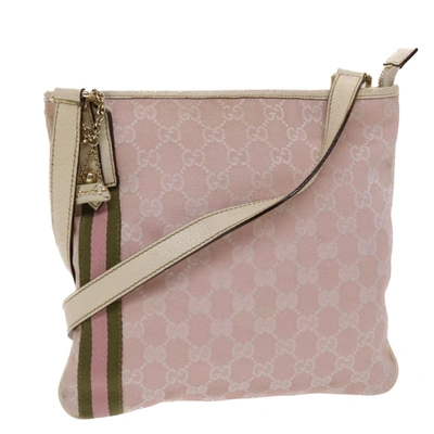 Gucci Sherry Pink Canvas Shoulder Bag ()