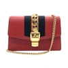 GUCCI GUCCI SYLVIE RED LEATHER SHOULDER BAG (PRE-OWNED)