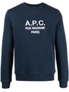 Apc Classic Cotton Sweatshirt With Iconic Logo And Fit In Blue