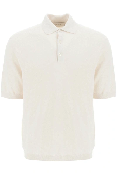 Agnona Linen And Cotton Jersey Polo In Beige