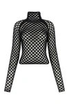 Alaïa Cage High Neck Knitted Top In Noiralaia