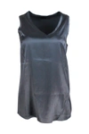 Brunello Cucinelli Sleeveless Silk Top In Grey