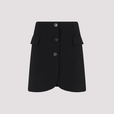 Lanvin Short Tailored Mini Skirt In Black