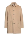 Peter Hadley Man Coat Sand Size 40 Polyester, Viscose In Beige