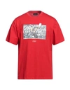 Throwback . Man T-shirt Red Size M Cotton