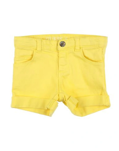 Guess Babies'  Toddler Girl Shorts & Bermuda Shorts Yellow Size 5 Cotton, Elastane