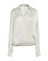 Guess Woman Top Light Grey Size M Viscose, Silk