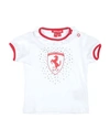 Scuderia Ferrari Ferrari Newborn Girl T-shirt White Size 3 Cotton, Elastane In White