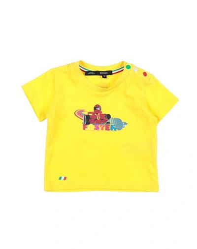 Ferrari Babies'  Newborn Girl T-shirt Yellow Size 3 Cotton