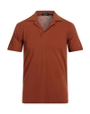 Drumohr Man Polo Shirt Tan Size 40 Cotton In Brown
