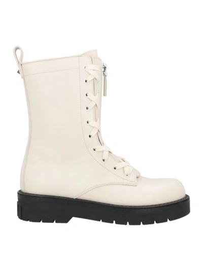 Valentino Garavani Woman Ankle Boots Cream Size 9.5 Soft Leather In White