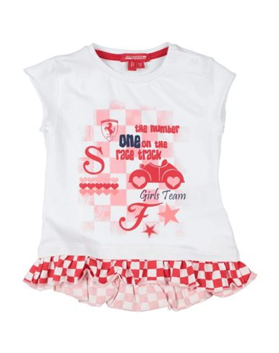 Ferrari Babies'  Newborn Girl T-shirt White Size 3 Cotton, Elastane
