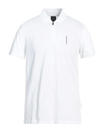 Armani Exchange Man Polo Shirt White Size L Cotton In White