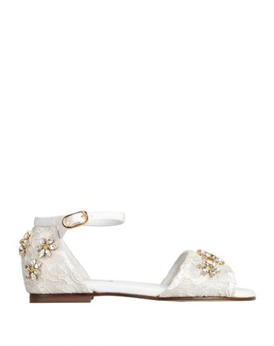 Dolce & Gabbana Babies'  Toddler Girl Sandals White Size 10c Textile Fibers