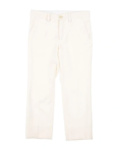 Dolce & Gabbana Babies'  Toddler Boy Pants Ivory Size 6 Virgin Wool, Silk In White