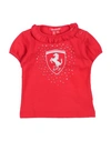 Scuderia Ferrari Ferrari Newborn Girl T-shirt Red Size 0 Cotton, Elastane In Red