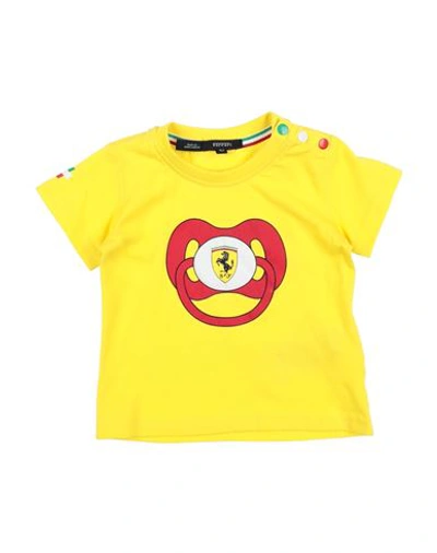 Ferrari Babies'  Newborn Girl T-shirt Yellow Size 0 Cotton