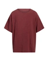 C.9.3 Man T-shirt Burgundy Size Xl Viscose, Linen In Red