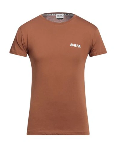 Berna Man T-shirt Brown Size S Cotton