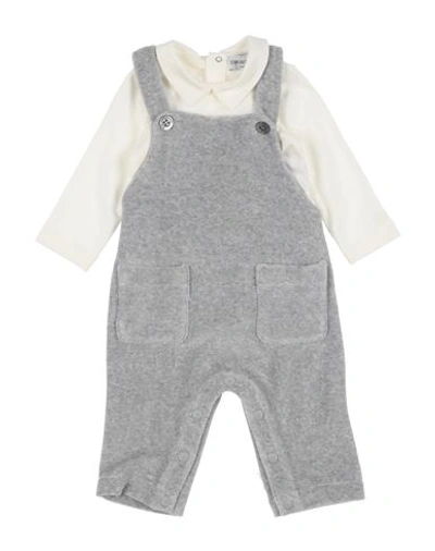 Emporio Armani Newborn Boy Baby Jumpsuits & Overalls Light Grey Size 3 Cotton, Elastane, Polyamide