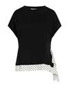 Fabiana Filippi Woman T-shirt Black Size 8 Cotton, Viscose, Silk