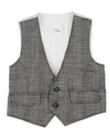 Giro Quadro Toddler Boy Tailored Vest Black Size 4 Polyester, Viscose, Elastane, Lurex In Black