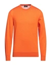 Drumohr Man Sweater Orange Size 40 Cashmere, Silk