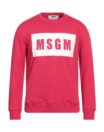 Msgm Man Sweatshirt Garnet Size Xl Cotton In Red
