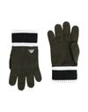 Emporio Armani Kids'  Toddler Boy Gloves Military Green Size 7 Virgin Wool
