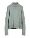 Jil Sander Woman Turtleneck Sage Green Size 6 Cashmere, Cotton, Polyester