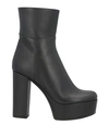Ilio Smeraldo Woman Ankle Boots Black Size 10 Soft Leather In Black