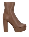 Ilio Smeraldo Woman Ankle Boots Brown Size 10 Soft Leather