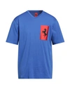 Ferrari Man T-shirt Bright Blue Size Xl Cotton