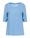 Michael Stars Woman T-shirt Sky Blue Size Onesize Supima