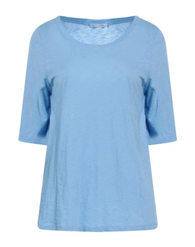 Michael Stars Woman T-shirt Sky Blue Size Onesize Supima