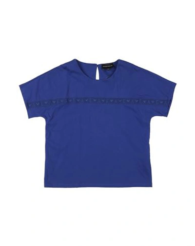 Emporio Armani Babies'  Toddler Girl T-shirt Bright Blue Size 6 Cotton