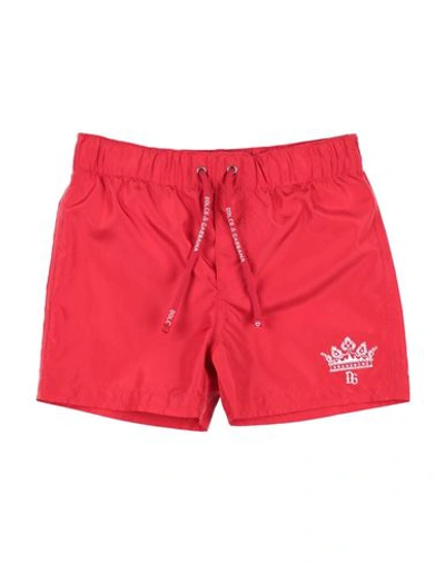 Dolce & Gabbana Babies'  Newborn Boy Swim Trunks Red Size 3 Polyester