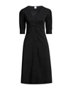Eleonora Stasi Woman Midi Dress Black Size 10 Cotton, Nylon, Lycra