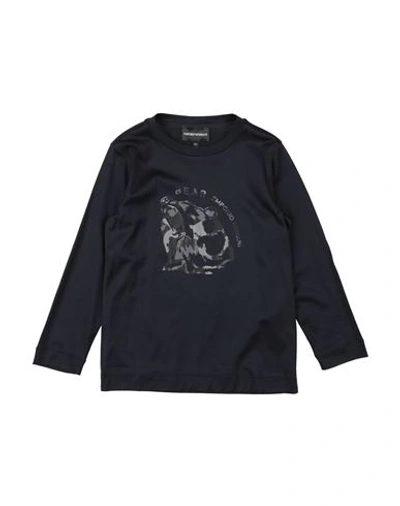 Emporio Armani Kids'  Toddler Boy T-shirt Midnight Blue Size 6 Lyocell, Cotton