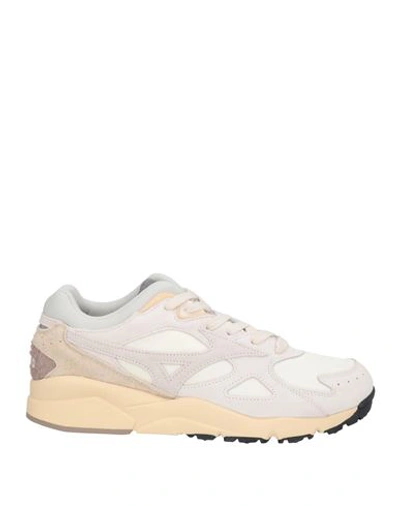 Mizuno Man Sneakers Off White Size 10 Soft Leather, Textile Fibers