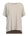 Alpha Studio Woman T-shirt Dove Grey Size 8 Cotton, Elastane