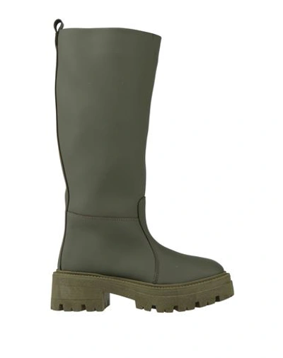 Kirò Woman Boot Military Green Size 7 Textile Fibers